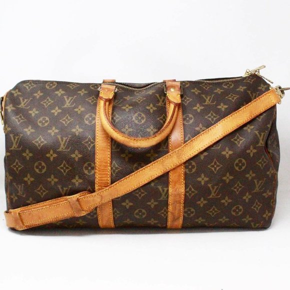 LOUIS VUITTON #42839 Monogram Canvas Keepall Bandouliere Duffle Bag - Picture 3 of 10